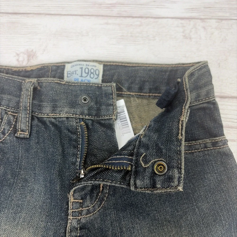New Lot of 2 The Children's Place Boy's 4 Boot Cut Jeans Adjustable Waist Pants
